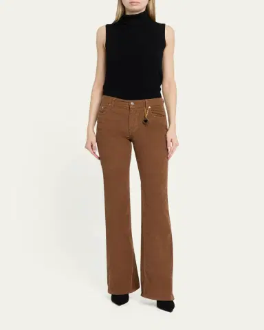 Stella McCartney Mid-Rise Cotton Corduroy Kickflare-Leg Pants | Thumbnail 2 Stella McCartney Mid-Rise Cotton Corduroy Kickflare-Leg Pants | Thumbnail 2