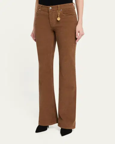 Stella McCartney Mid-Rise Cotton Corduroy Kickflare-Leg Pants | Thumbnail 4 Stella McCartney Mid-Rise Cotton Corduroy Kickflare-Leg Pants | Thumbnail 4