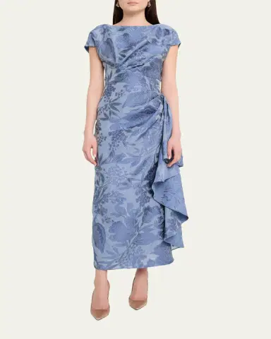 Lela Rose Floral Fil Coupe Florence Dress | Thumbnail 2 Lela Rose Floral Fil Coupe Florence Dress | Thumbnail 2