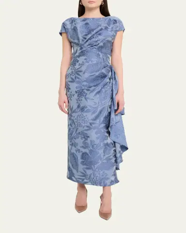 Lela Rose Floral Fil Coupe Florence Dress | Thumbnail 4 Lela Rose Floral Fil Coupe Florence Dress | Thumbnail 4