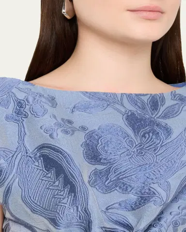 Lela Rose Floral Fil Coupe Florence Dress | Thumbnail 5 Lela Rose Floral Fil Coupe Florence Dress | Thumbnail 5