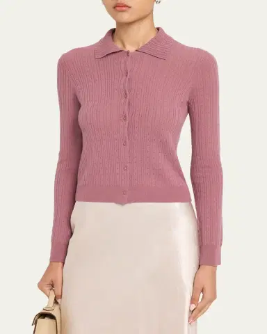 Vince Pointelle Wool Cardigan | Thumbnail 4 Vince Pointelle Wool Cardigan | Thumbnail 4