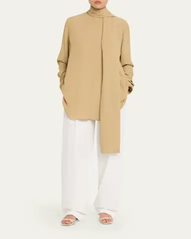 TOTEME Draped Scarf Long Sleeve Blouse | Thumbnail 2 TOTEME Draped Scarf Long Sleeve Blouse | Thumbnail 2