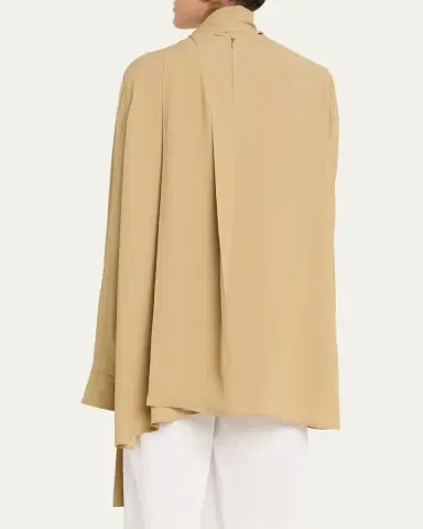 TOTEME Draped Scarf Long Sleeve Blouse | Thumbnail 3 TOTEME Draped Scarf Long Sleeve Blouse | Thumbnail 3