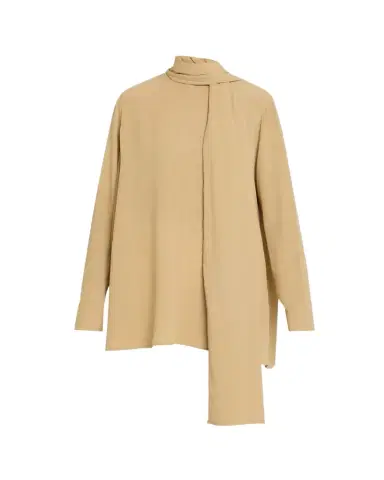 TOTEME Draped Scarf Long Sleeve Blouse | Thumbnail 1 TOTEME Draped Scarf Long Sleeve Blouse | Thumbnail 1