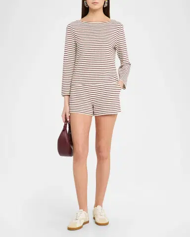 Veronica Beard Brighton Striped Knit Shorts | Thumbnail 2 Veronica Beard Brighton Striped Knit Shorts | Thumbnail 2