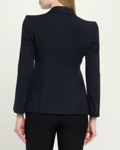 Alexander McQueen Peaked Shoulder Crepe Single-Button Jacket | Thumbnail 3 Alexander McQueen Peaked Shoulder Crepe Single-Button Jacket | Thumbnail 3