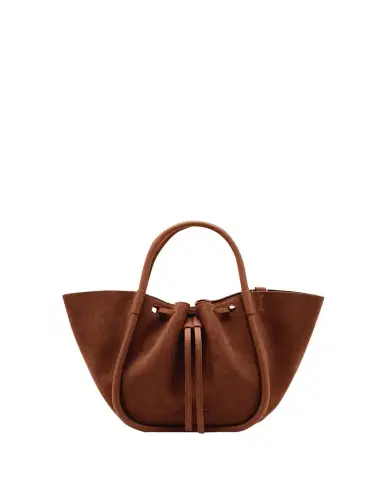 Proenza Schouler Small Ruched Suede and Leather Tote Bag | Thumbnail 1 Proenza Schouler Small Ruched Suede and Leather Tote Bag | Thumbnail 1