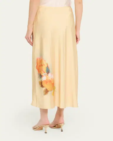 Cinq a Sept Carole Watercolor Floral Midi Skirt | Thumbnail 3 Cinq a Sept Carole Watercolor Floral Midi Skirt | Thumbnail 3