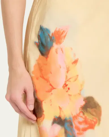 Cinq a Sept Carole Watercolor Floral Midi Skirt | Thumbnail 5 Cinq a Sept Carole Watercolor Floral Midi Skirt | Thumbnail 5