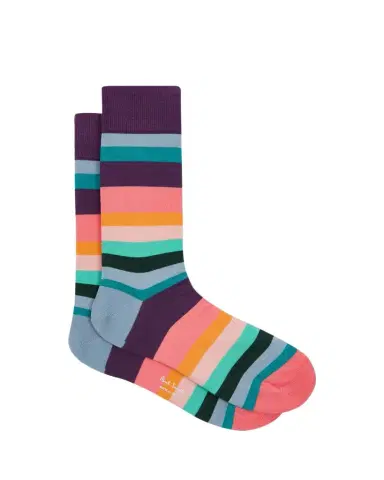 Paul Smith Men's Organic Artist Stripe Crew Socks | Thumbnail 1 Paul Smith Men's Organic Artist Stripe Crew Socks | Thumbnail 1