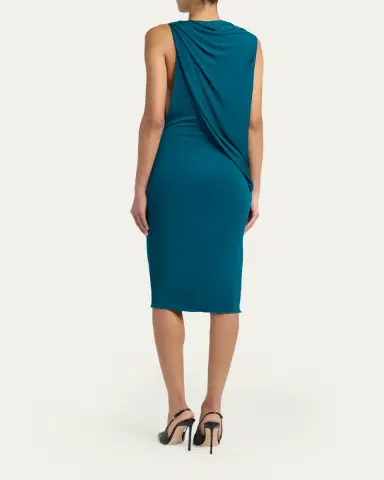 Tom Ford Plunging Cowl-Neck Jersey Body-Con Dress | Thumbnail 3 Tom Ford Plunging Cowl-Neck Jersey Body-Con Dress | Thumbnail 3