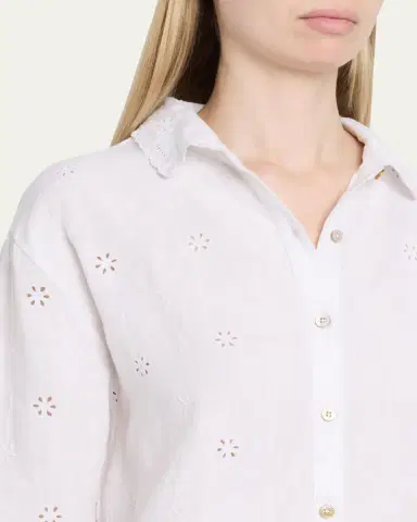LoveShackFancy Delano Eyelet Linen Top | Thumbnail 5 LoveShackFancy Delano Eyelet Linen Top | Thumbnail 5