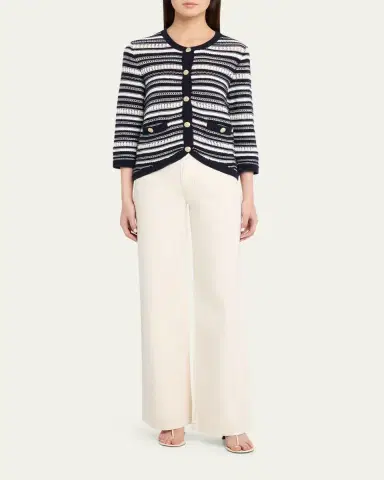Veronica Beard Bellingham Stripe Knit Cardigan | Thumbnail 2 Veronica Beard Bellingham Stripe Knit Cardigan | Thumbnail 2