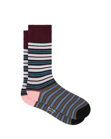 Paul Smith Men's Color-Block Multi-Stripe Crew Socks | Thumbnail 1 Paul Smith Men's Color-Block Multi-Stripe Crew Socks | Thumbnail 1