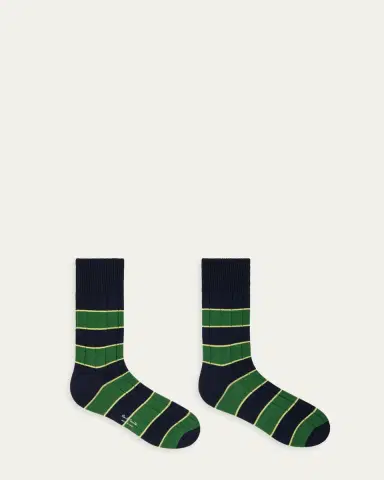 Paul Smith Men's Kennedy Contrast-Stripe Crew Socks | Thumbnail 4 Paul Smith Men's Kennedy Contrast-Stripe Crew Socks | Thumbnail 4