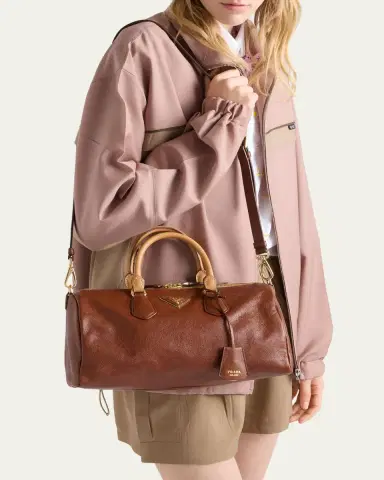 Prada Large Leather Top-Handle Bag | Thumbnail 2 Prada Large Leather Top-Handle Bag | Thumbnail 2