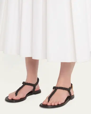 Gianvito Rossi Braided Nappa Leather Flat Thong Sandals | Thumbnail 2 Gianvito Rossi Braided Nappa Leather Flat Thong Sandals | Thumbnail 2