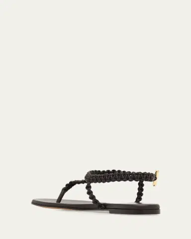 Gianvito Rossi Braided Nappa Leather Flat Thong Sandals | Thumbnail 4 Gianvito Rossi Braided Nappa Leather Flat Thong Sandals | Thumbnail 4