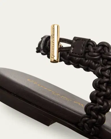 Gianvito Rossi Braided Nappa Leather Flat Thong Sandals | Thumbnail 5 Gianvito Rossi Braided Nappa Leather Flat Thong Sandals | Thumbnail 5