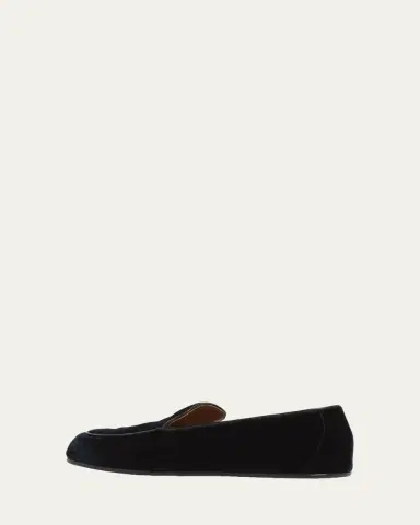 Tom Ford Men's Leo Velvet Apron-Toe Slippers | Thumbnail 4 Tom Ford Men's Leo Velvet Apron-Toe Slippers | Thumbnail 4
