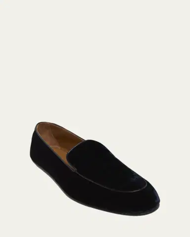 Tom Ford Men's Leo Velvet Apron-Toe Slippers | Thumbnail 5 Tom Ford Men's Leo Velvet Apron-Toe Slippers | Thumbnail 5