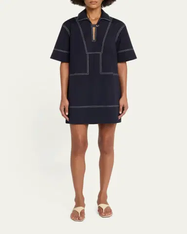 Veronica Beard Phelix Cotton Poplin Mini Tunic Dress | Thumbnail 2 Veronica Beard Phelix Cotton Poplin Mini Tunic Dress | Thumbnail 2