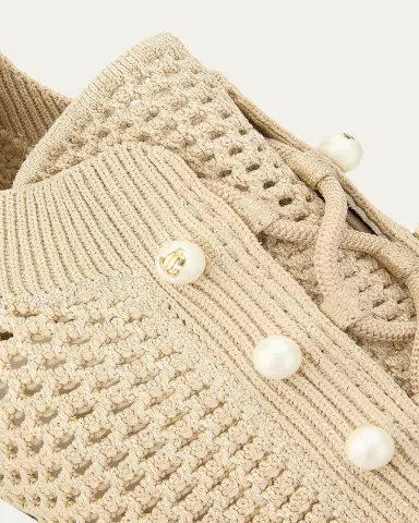 Jimmy Choo Veles Crochet-Knit Low-Top Trainers | Thumbnail 3 Jimmy Choo Veles Crochet-Knit Low-Top Trainers | Thumbnail 3
