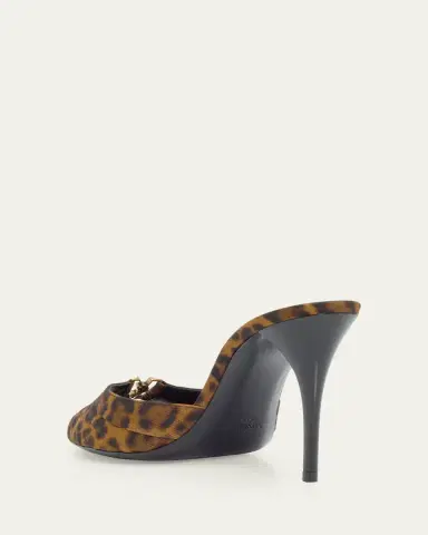 Saint Laurent 90mm Leopard Grosgrain Mule Pumps | Thumbnail 4 Saint Laurent 90mm Leopard Grosgrain Mule Pumps | Thumbnail 4
