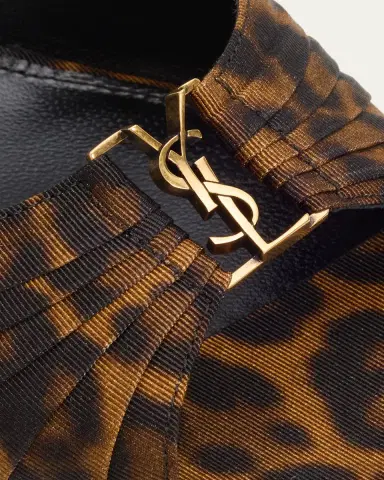 Saint Laurent 90mm Leopard Grosgrain Mule Pumps | Thumbnail 5 Saint Laurent 90mm Leopard Grosgrain Mule Pumps | Thumbnail 5