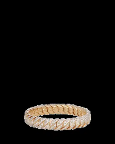 Sidney Garber 18K Yellow Gold Narrow Wave Link Bracelet with Diamonds | Thumbnail 2 Sidney Garber 18K Yellow Gold Narrow Wave Link Bracelet with Diamonds | Thumbnail 2