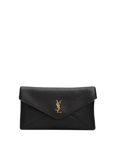Saint Laurent Small YSL Grain Leather Pouch Bag | Thumbnail 1 Saint Laurent Small YSL Grain Leather Pouch Bag | Thumbnail 1