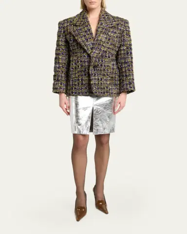 Saint Laurent Tweed Single-Breasted Jacket | Thumbnail 2 Saint Laurent Tweed Single-Breasted Jacket | Thumbnail 2