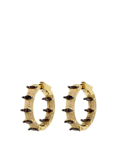 Nickho Rey Rollins 14K Gold Vermeil Cubic Zirconia Hoop Earrings | Thumbnail 1 Nickho Rey Rollins 14K Gold Vermeil Cubic Zirconia Hoop Earrings | Thumbnail 1