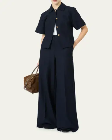 Max Mara Risorsa Short-Sleeve Pique Shirt Jacket | Thumbnail 2 Max Mara Risorsa Short-Sleeve Pique Shirt Jacket | Thumbnail 2
