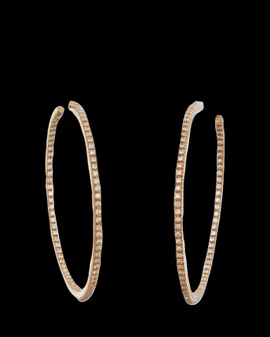 Sidney Garber 18K Yellow Gold Perfect Hoop Earrings with Diamonds | Thumbnail 2 Sidney Garber 18K Yellow Gold Perfect Hoop Earrings with Diamonds | Thumbnail 2