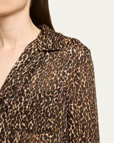 Saint Laurent Leopard-Print Pajama Blouse | Thumbnail 4 Saint Laurent Leopard-Print Pajama Blouse | Thumbnail 4