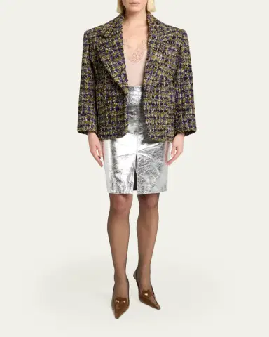 Saint Laurent Metallic Leather Pencil Skirt | Thumbnail 2 Saint Laurent Metallic Leather Pencil Skirt | Thumbnail 2
