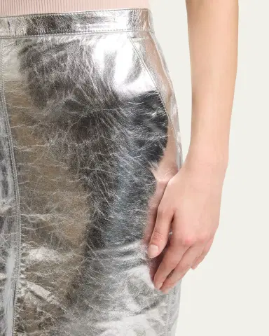 Saint Laurent Metallic Leather Pencil Skirt | Thumbnail 5 Saint Laurent Metallic Leather Pencil Skirt | Thumbnail 5