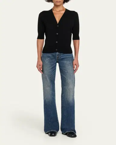 R13 Elbow-Sleeve Split-Hem Wool Sweater | Thumbnail 2 R13 Elbow-Sleeve Split-Hem Wool Sweater | Thumbnail 2