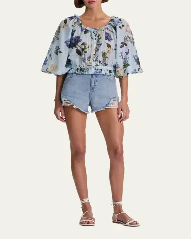 Alice + Olivia McLaine Cropped Button-Front Blouse | Thumbnail 2 Alice + Olivia McLaine Cropped Button-Front Blouse | Thumbnail 2