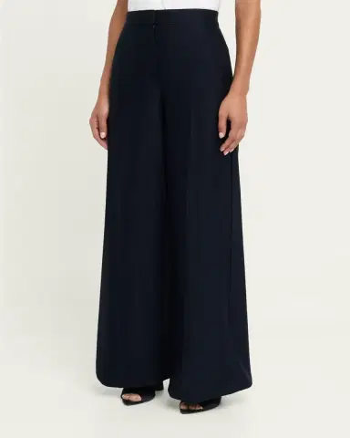 Max Mara High-Rise Wool Pique Jersey Wide-Leg Pants | Thumbnail 4 Max Mara High-Rise Wool Pique Jersey Wide-Leg Pants | Thumbnail 4