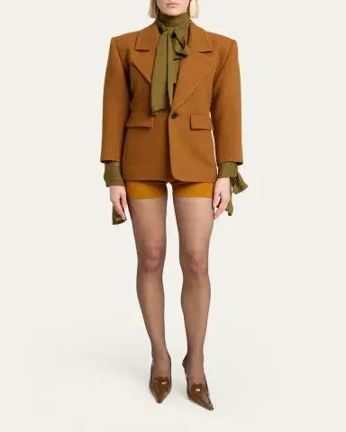 Saint Laurent Brushed Wool Single-Breasted Jacket | Thumbnail 2 Saint Laurent Brushed Wool Single-Breasted Jacket | Thumbnail 2