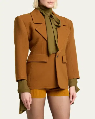 Saint Laurent Brushed Wool Single-Breasted Jacket | Thumbnail 4 Saint Laurent Brushed Wool Single-Breasted Jacket | Thumbnail 4