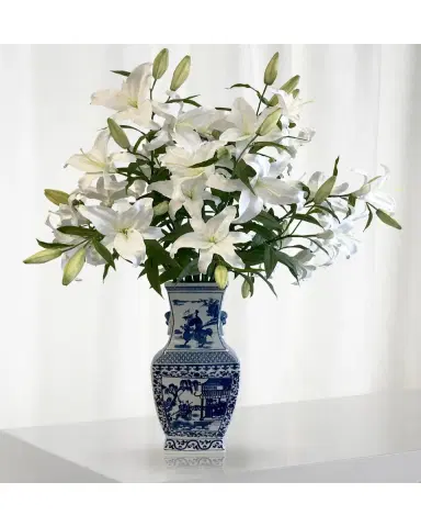 Winward Home Casablanca Lily in Chinese Vase | Thumbnail 2 Winward Home Casablanca Lily in Chinese Vase | Thumbnail 2
