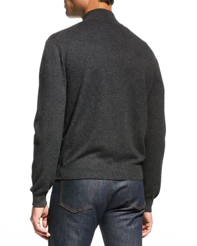 Neiman Marcus Men's Wool-Cashmere 1/4-Zip Sweater | Thumbnail 3 Neiman Marcus Men's Wool-Cashmere 1/4-Zip Sweater | Thumbnail 3