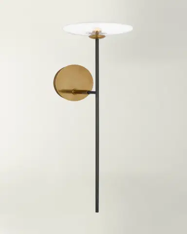 Visual Comfort Signature Calvino Large Tail Sconce In Aged Iron And Hand-Rubbed Antique Brass With Clear Glass By Ian K. Fowler | Thumbnail 2 Visual Comfort Signature Calvino Large Tail Sconce In Aged Iron And Hand-Rubbed Antique Brass With Clear Glass By Ian K. Fowler | Thumbnail 2