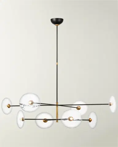 Visual Comfort Signature Calvino X-Large Radial Chandelier In Aged Iron And Hand-Rubbed Antique Brass With Clear Glass By Ian K. Fowler | Thumbnail 2 Visual Comfort Signature Calvino X-Large Radial Chandelier In Aged Iron And Hand-Rubbed Antique Brass With Clear Glass By Ian K. Fowler | Thumbnail 2