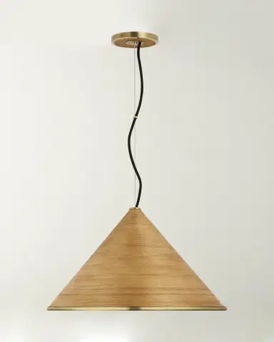 Visual Comfort Signature Reine Large Pendant In Hand-Rubbed Antique Brass With Dark Rattan By Suzanne Kasler | Thumbnail 2 Visual Comfort Signature Reine Large Pendant In Hand-Rubbed Antique Brass With Dark Rattan By Suzanne Kasler | Thumbnail 2