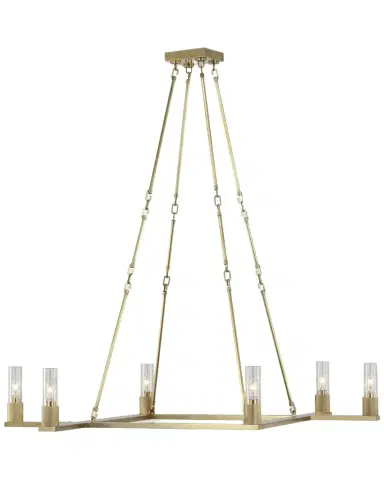 Visual Comfort Signature Beza Antiqued Brass Chandelier, 42" | Thumbnail 1 Visual Comfort Signature Beza Antiqued Brass Chandelier, 42" | Thumbnail 1
